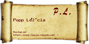Popp Lúcia névjegykártya